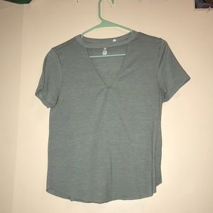 Green v-cut T-shirt